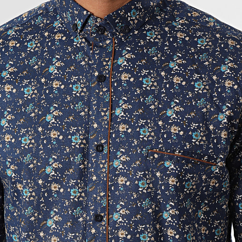 Chemise Manches Longues Bleu Marine