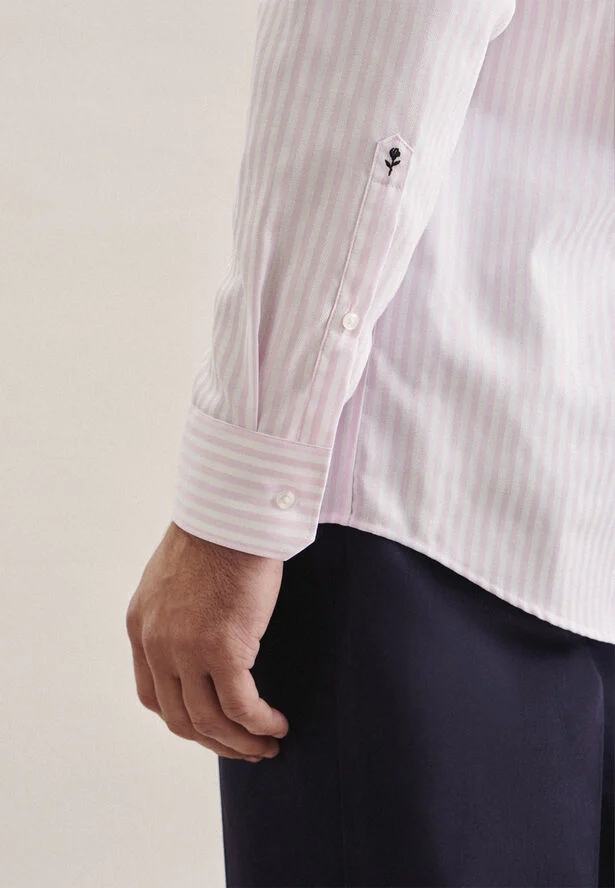 Seidensticker Business Shirt Regular Long sleeve Kent-Collar Stripes Pink