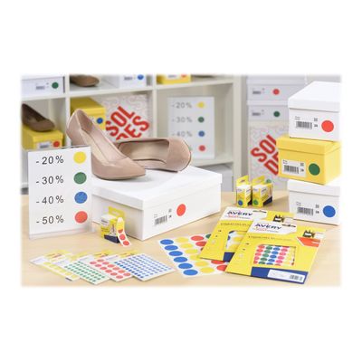Avery - 168 Pastilles adhésives - jaune - diamètre 15 mm