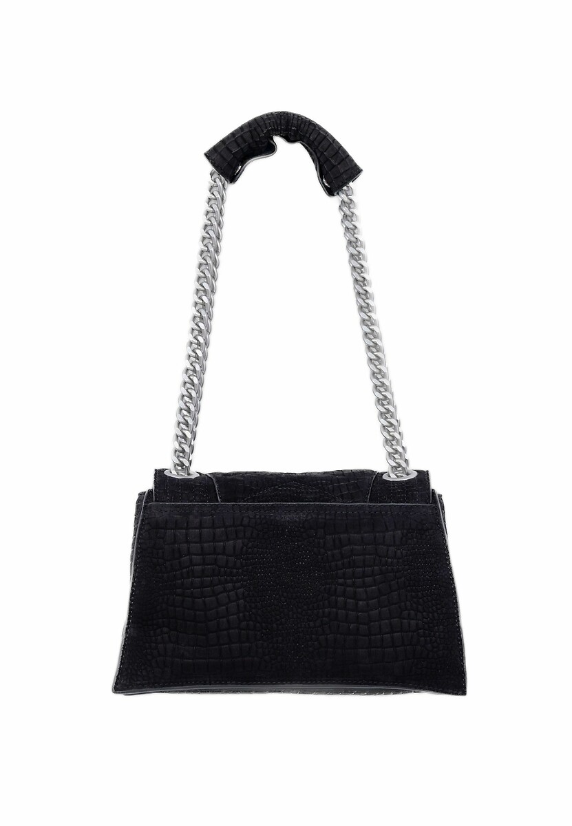 Bolsa IKKS THE 1. ANIMALS em couro com estampa de crocodilo, tamanho M.