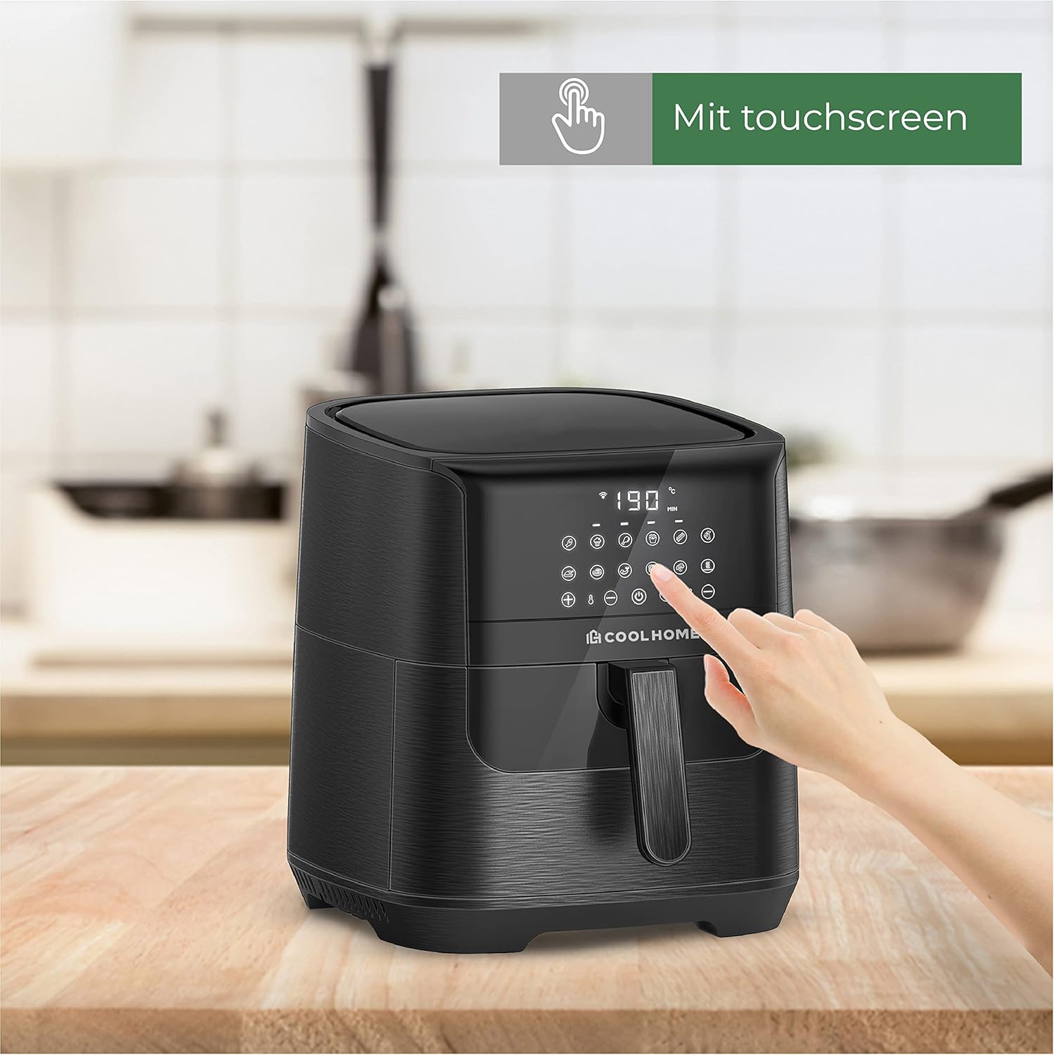 AF23 Airfryer XXL Deluxe - 6,5 Liter - Heißluftfritteuse mit Keramikbeschichtung - schwarz