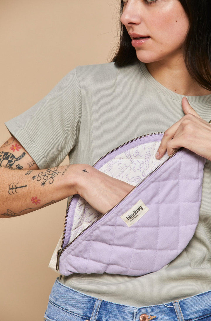 Sac banane matelassé Olivia Lilas