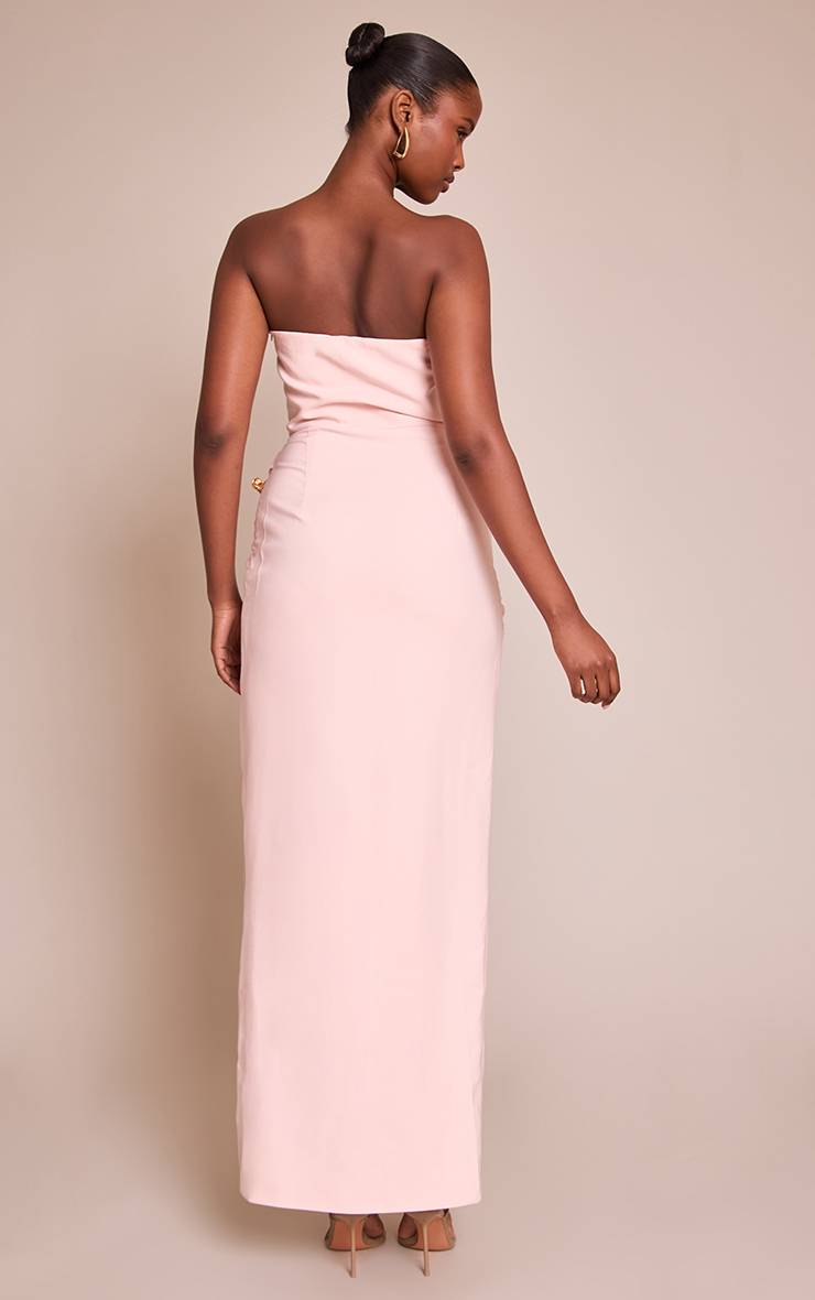 Rose Poudré Maxi Drapé Tissé Avec Détail