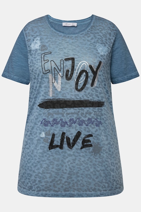 T-Shirt, Leomuster, Statement, Rundhals, Halbarm.