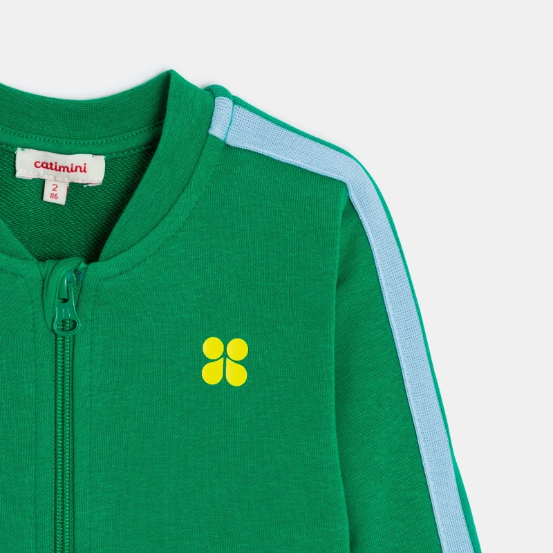 Cardigan bébé garçon vert en coton recyclé Catimini Vert