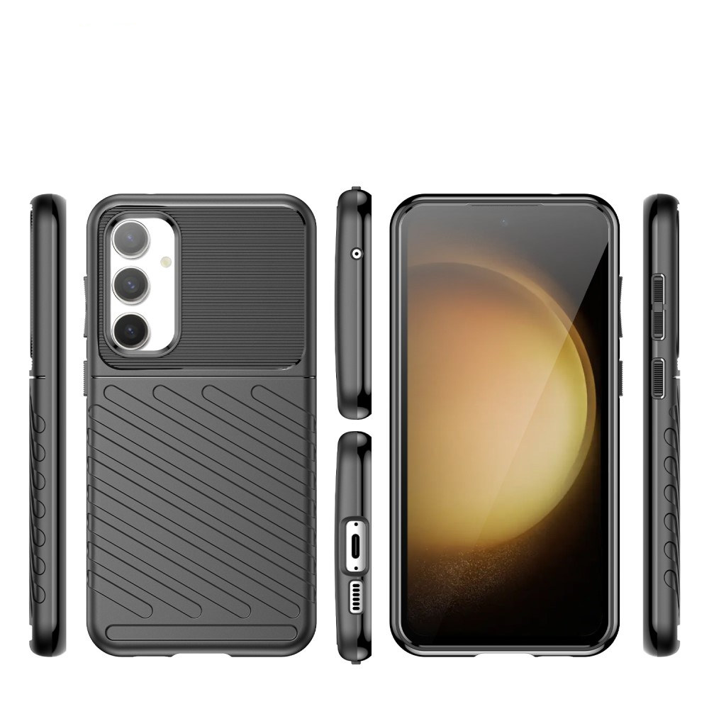 Samsung Galaxy S23 FE Gummi Case Schutzhülle Grip Design - Schwarz