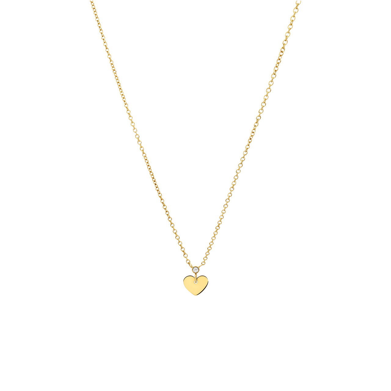 Stalen goldplated ketting met hart