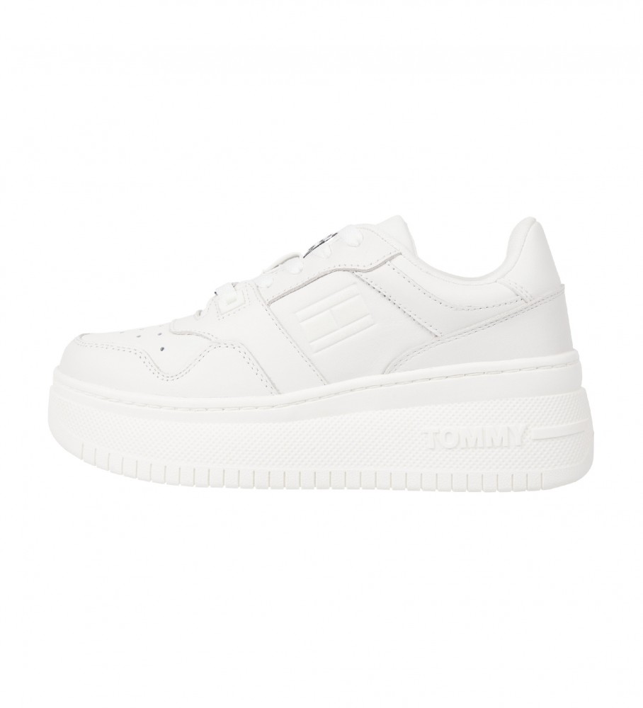 Tênis de basquete retrô de couro Tommy Jeans, branco