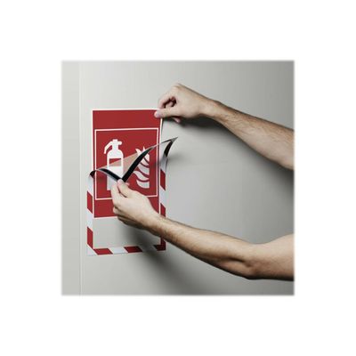 Durable Duraframe Magnetic Security - Cadre d'affichage magnétique bicolore - A4 - rouge/blanc