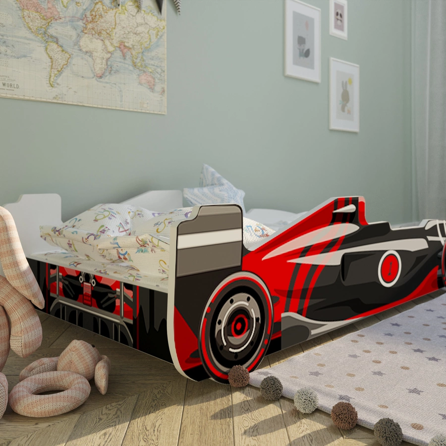 Kids Collective Autobett Kinderbett Jugendbett 80x160 mit Rausfallschutz | Spielbett schwarz
