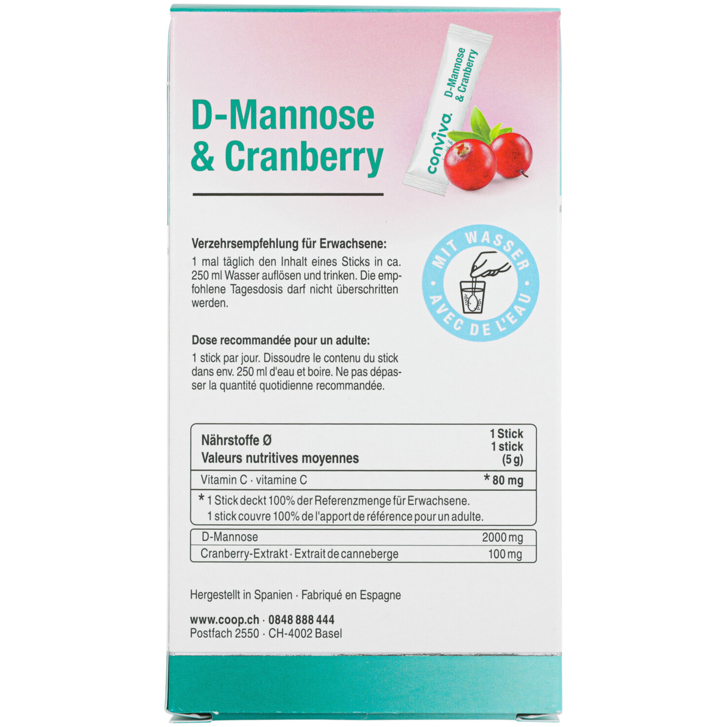 conviva D-Mannose & Cranberry 20 Sticks