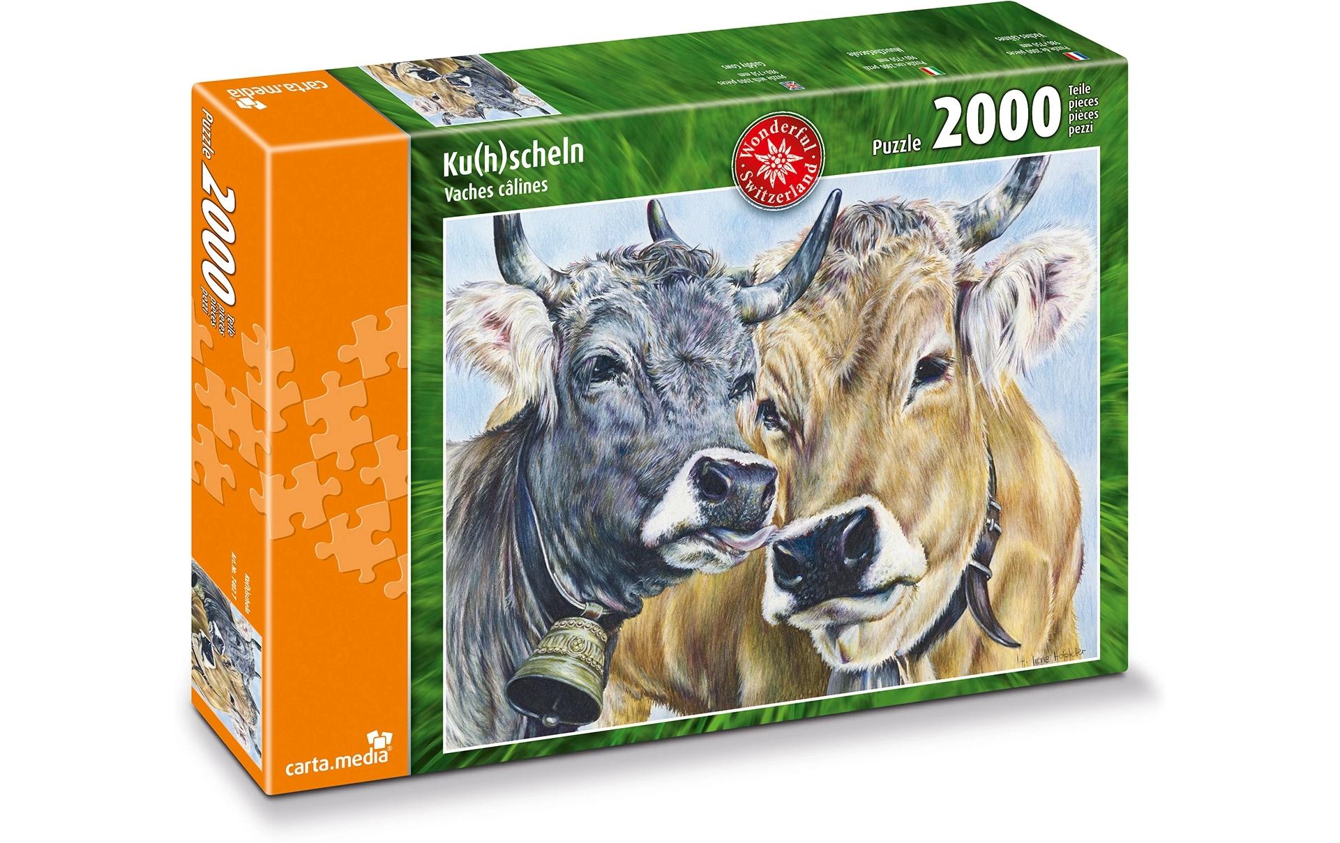 Puzzle Ku(h)scheln 2000 TeilePuzzle ideal für Tier- und Naturfreunde