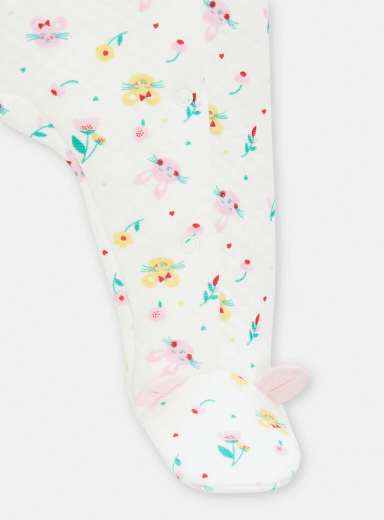 Grenouillère fantaisie en tubique pour bébé fille