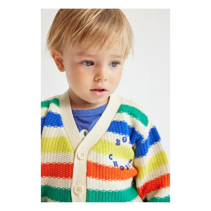 Bobo Choses Cardigan Coton Bio Rayé | Ecru