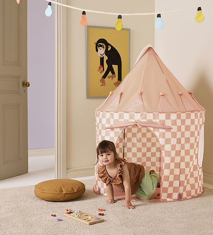 Kids Concept Spielzelt - 100x130 cm - Aprikose Karos