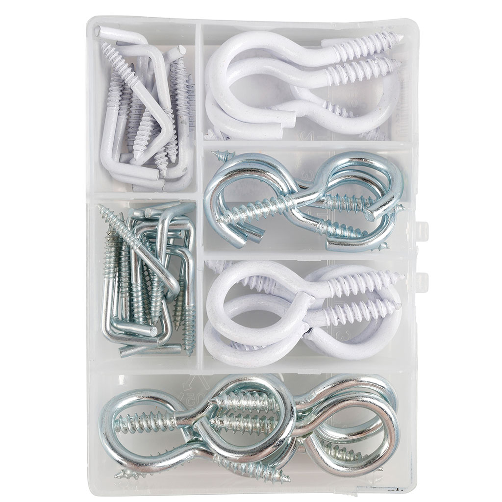 Assortiment de 40 pitonneries acier zingué et plastifié