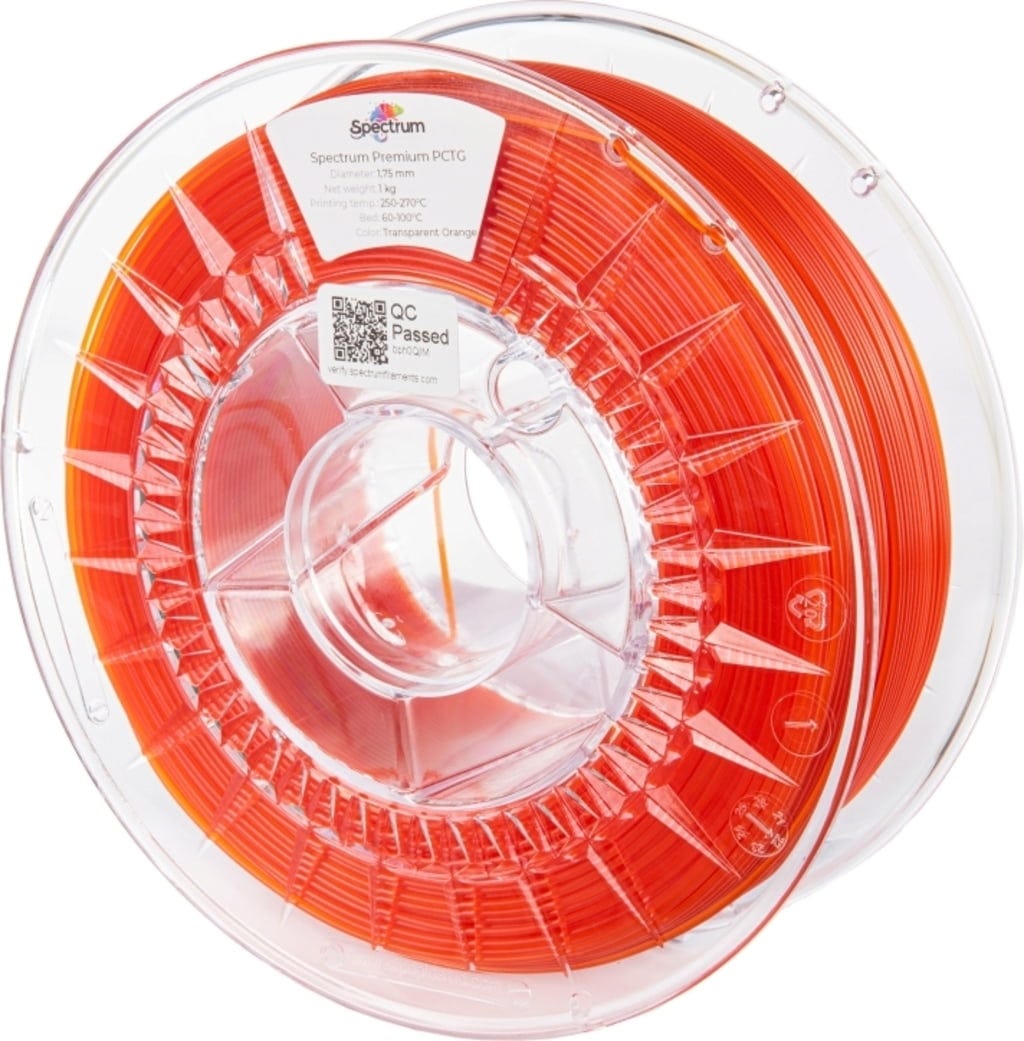 Spectrum  Premium PCTG Transparent Orange, 1,75 mm / 1000 g    Hochwertige Alternative zu PET-G