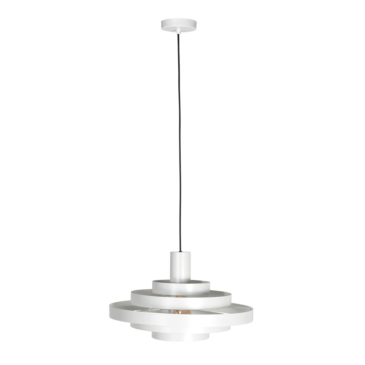 Retro hanglamp wit rond - Halo Cirque