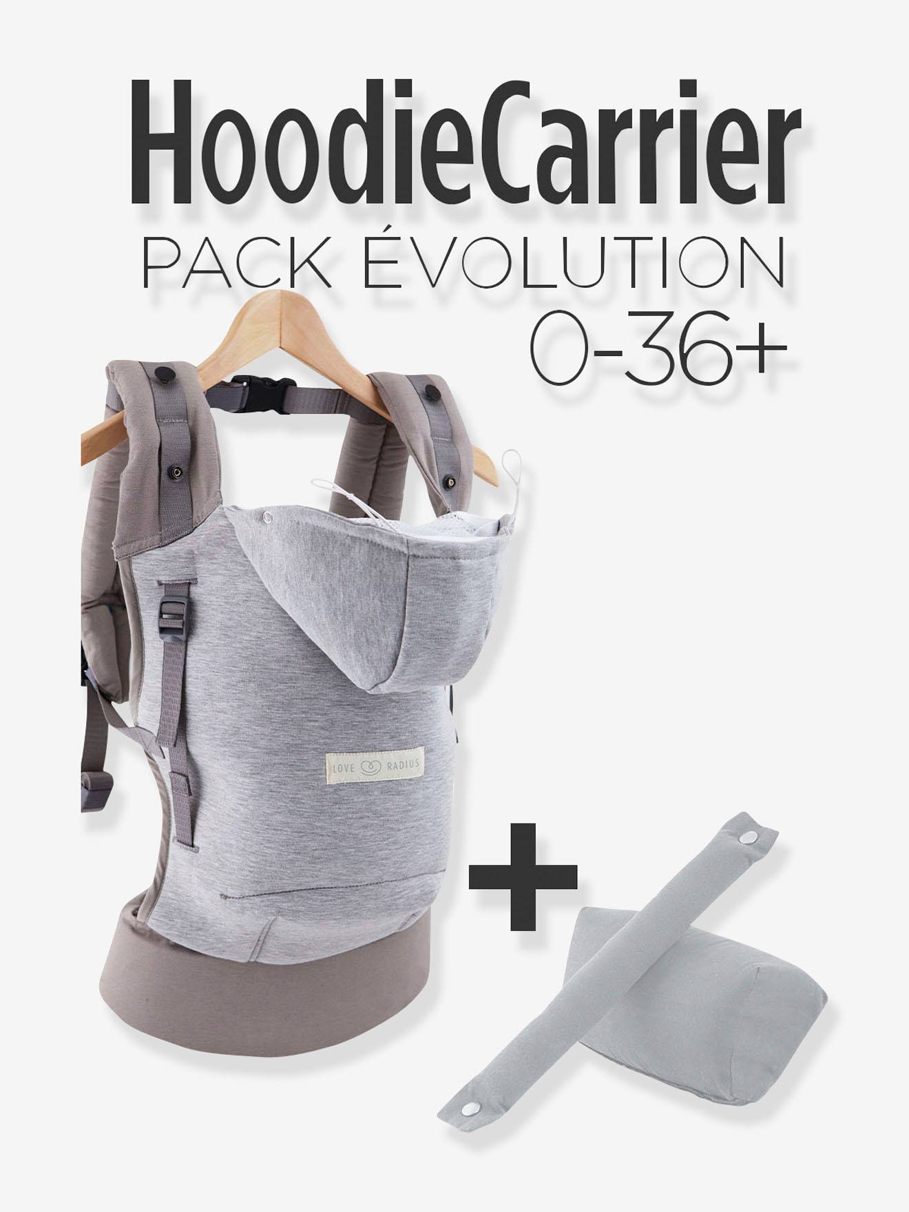 Mochila com capuz + Encosto de cabeça e assento elevatório LOVE RADIUS em cinza escuro liso