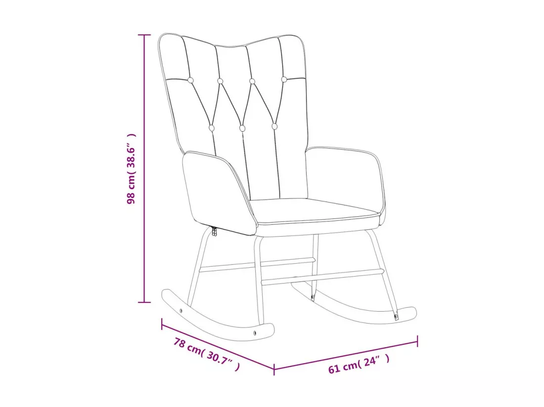 Chaise à bascule Jaune moutarde Tissu