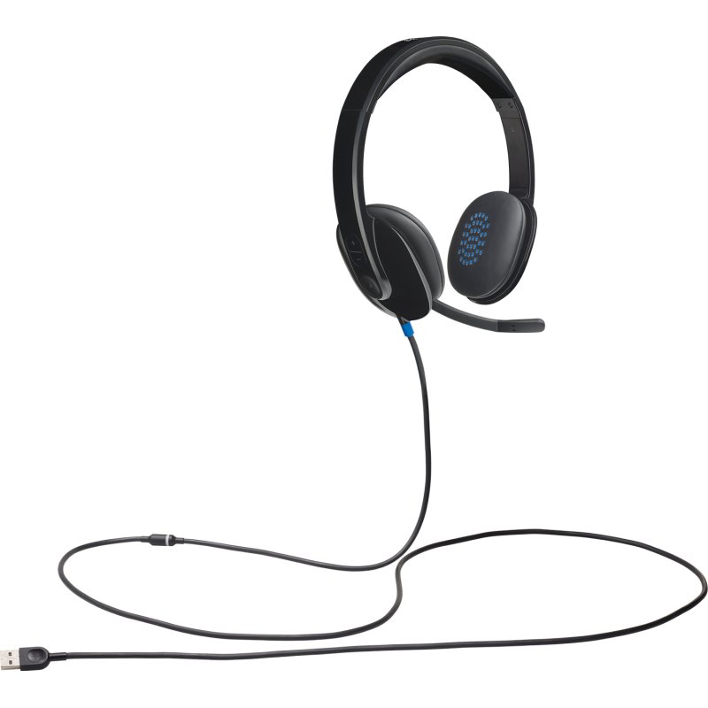 Logitech H540 USB Computer Headset Avec un son haute définition et des commandes sur l'oreillette