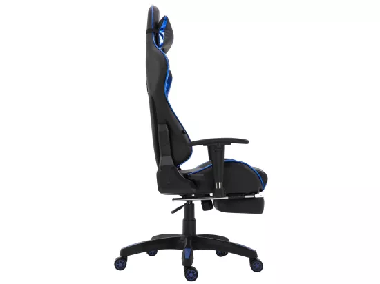 Chaise de bureau - Similicuir (métallique) & Plastique - Noir / Bleu - Turbo XL