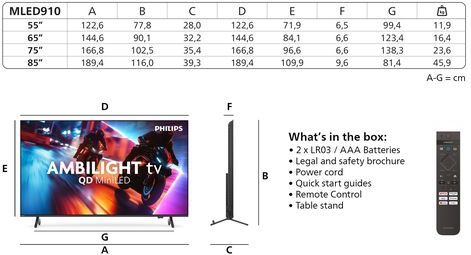 Philips - 75MLED910 Ambilight - MiniLED TV - 75 inch - QD-MiniLED