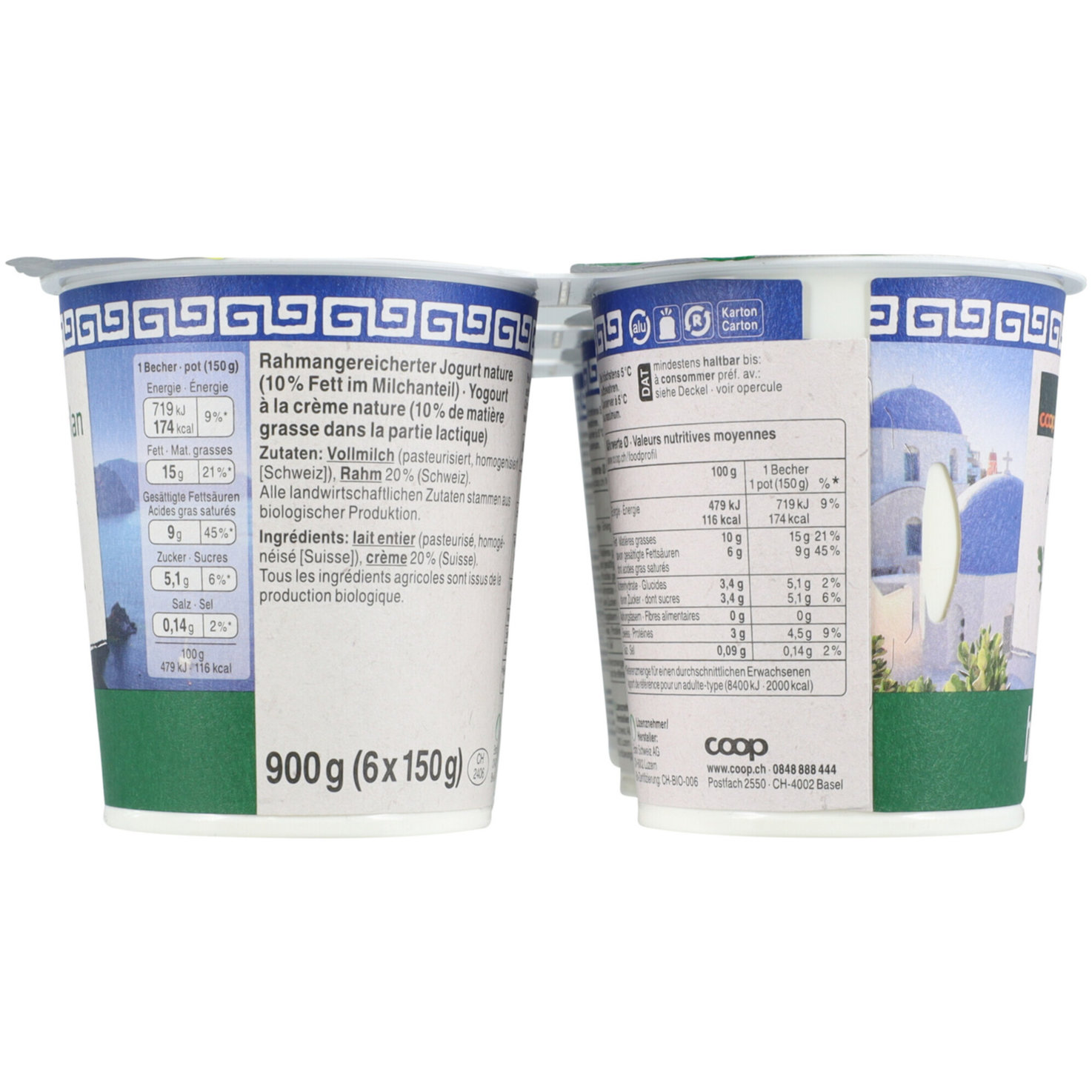 Natura Plan Bio Jog à la grecque Nature 6x150g