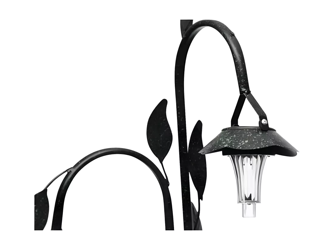 Panier à fleurs suspendu en fibre de coco avec LED solaire