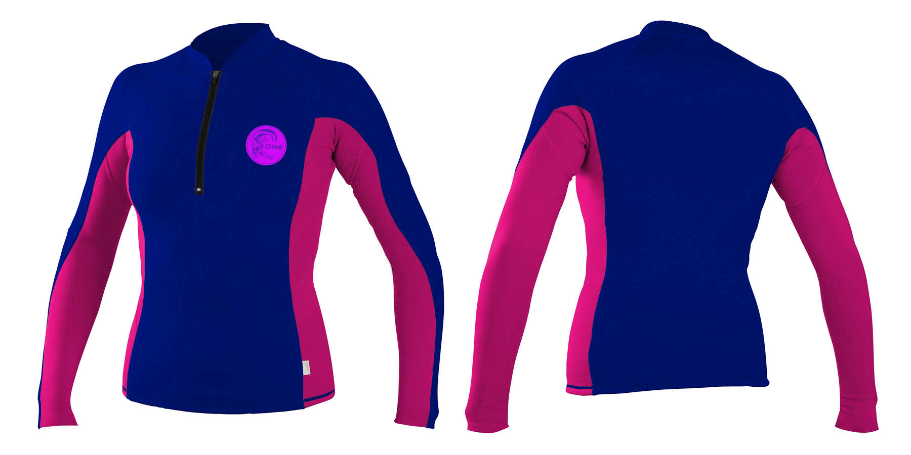 O'Neill WMS Front  Zip L/S Crew BLK / BLK