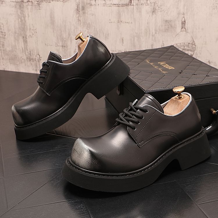 Mr Ozera - Plateau veterschoenen met effen hak