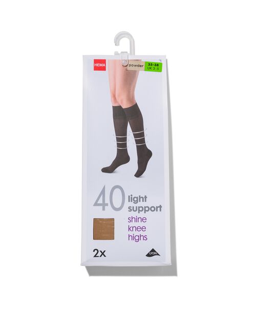 lot de 2 paires de mi-bas gainants poudre