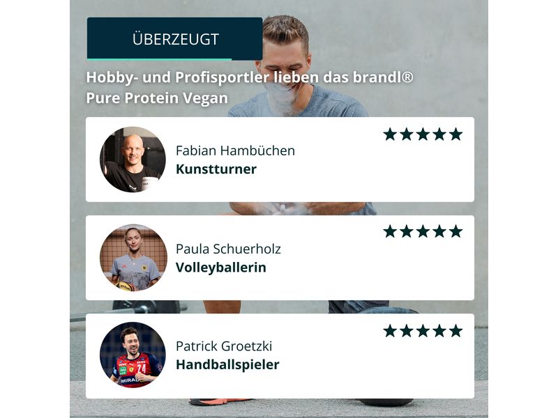 Brandl-Nutrition Pure Protein Vegan Neutral 1000 g Whey-Konzentrat mit authentischem, unwiderstehlichem Geschmack