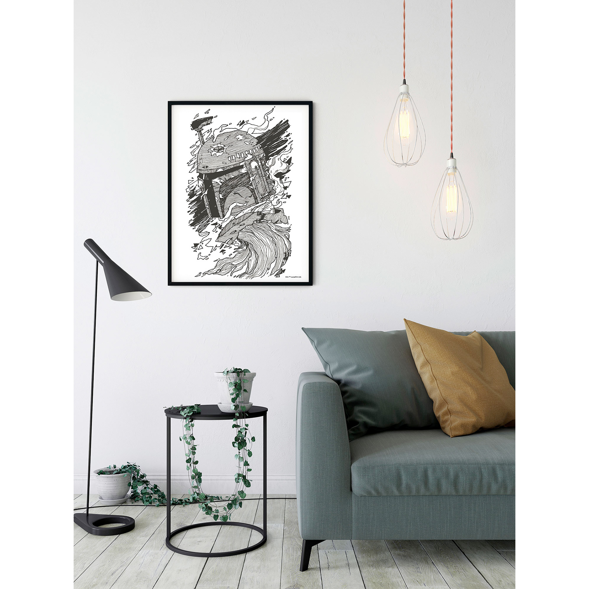 Wandbild STAR WARS BOBA FETT DRAWING - 50x70 cm