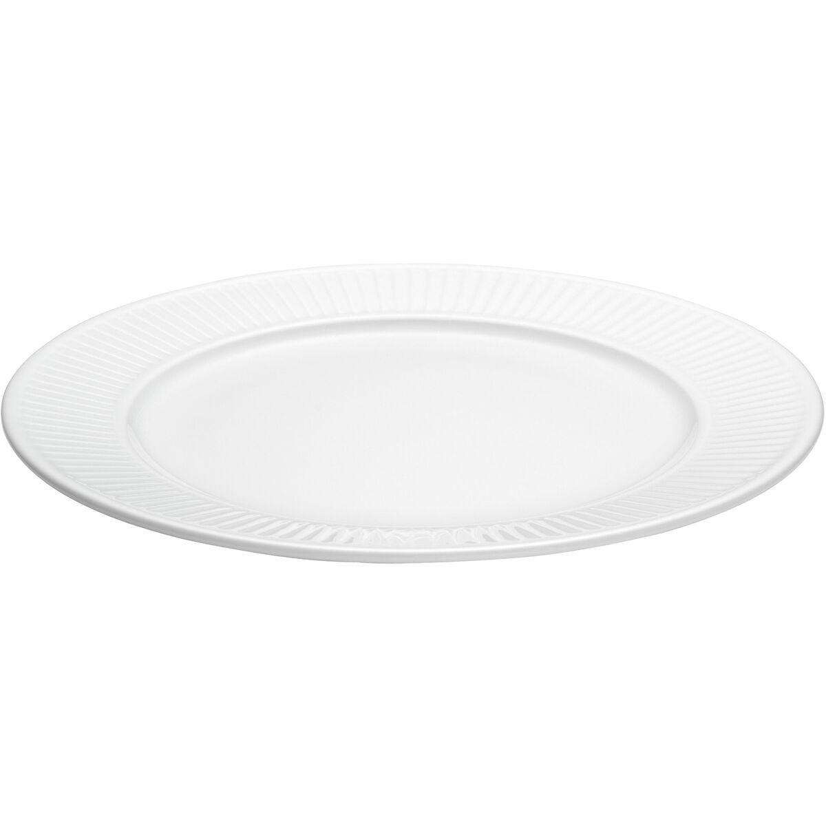 Hvit Plissé tallerken, Ø 26 cm.
