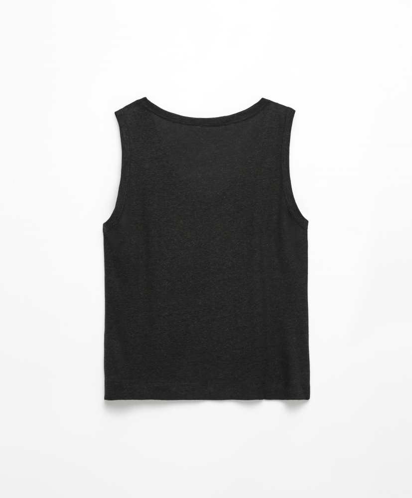 Camiseta de linho sem mangas