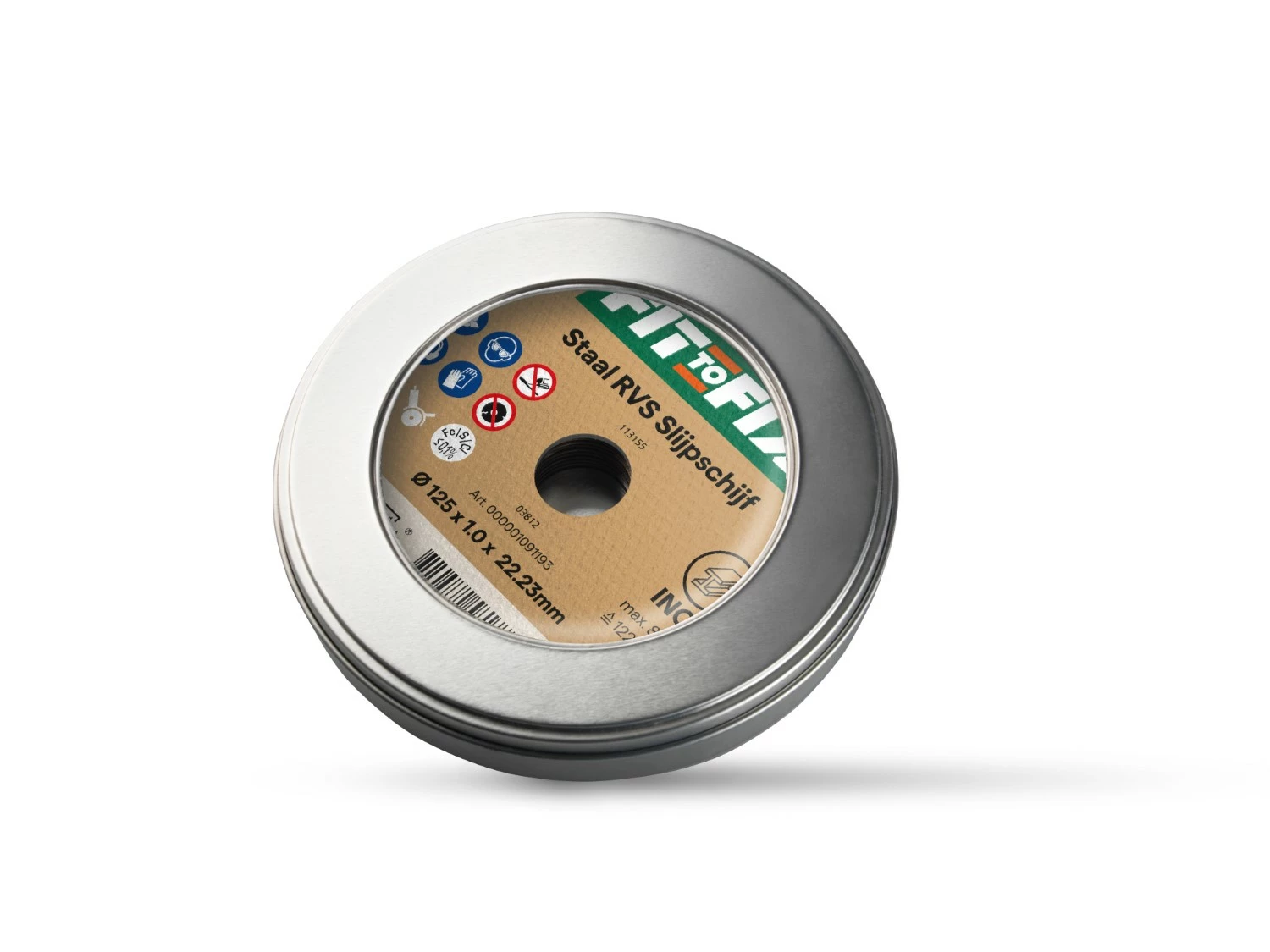 Fit-to-Fix Staal RVS Slijpschijf - 125 mm - 10st in blik