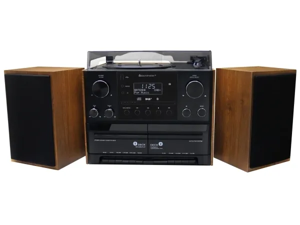 Soundmaster MCD5600BR, Sort, Træ, 2 kort, 10 W, DAB , FM, PLL, UKW, 3,5 mm, Vekselstrøm
