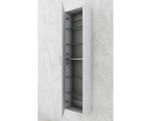 Hoge kast Baden Haus New York Avril 140x35 cm wit hoogglans volledig gemonteerd greeploos
