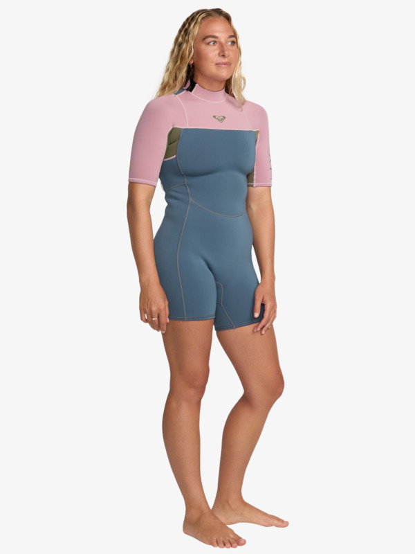 2/2mm Prologue+ Springsuit manches courtes back zip Gris Femme