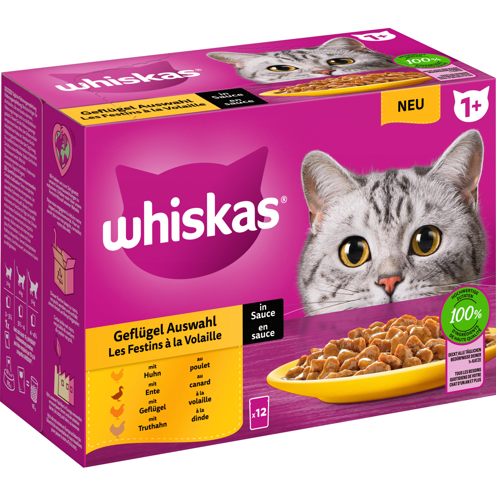 Whiskas 1+ Geflügel Select in Gelée 12 x 85 g
