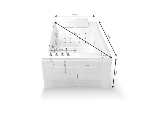 SPALINA - Baignoires balnéo tonsay duo jets l180 x l120 x h68 cm
