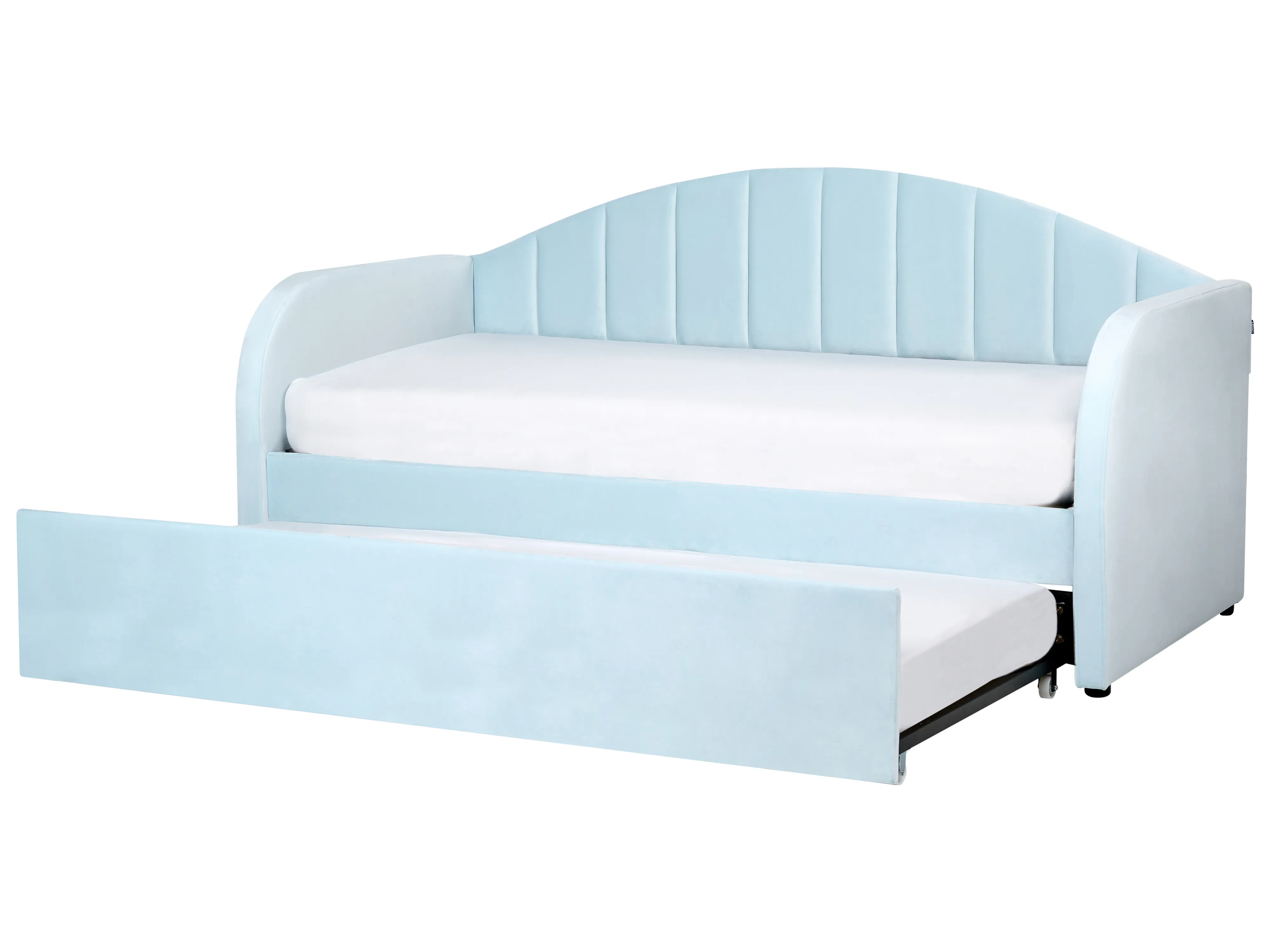 Onderschuifbed Fluweel EYBURIE 90 x 200 cm Lichtblauw