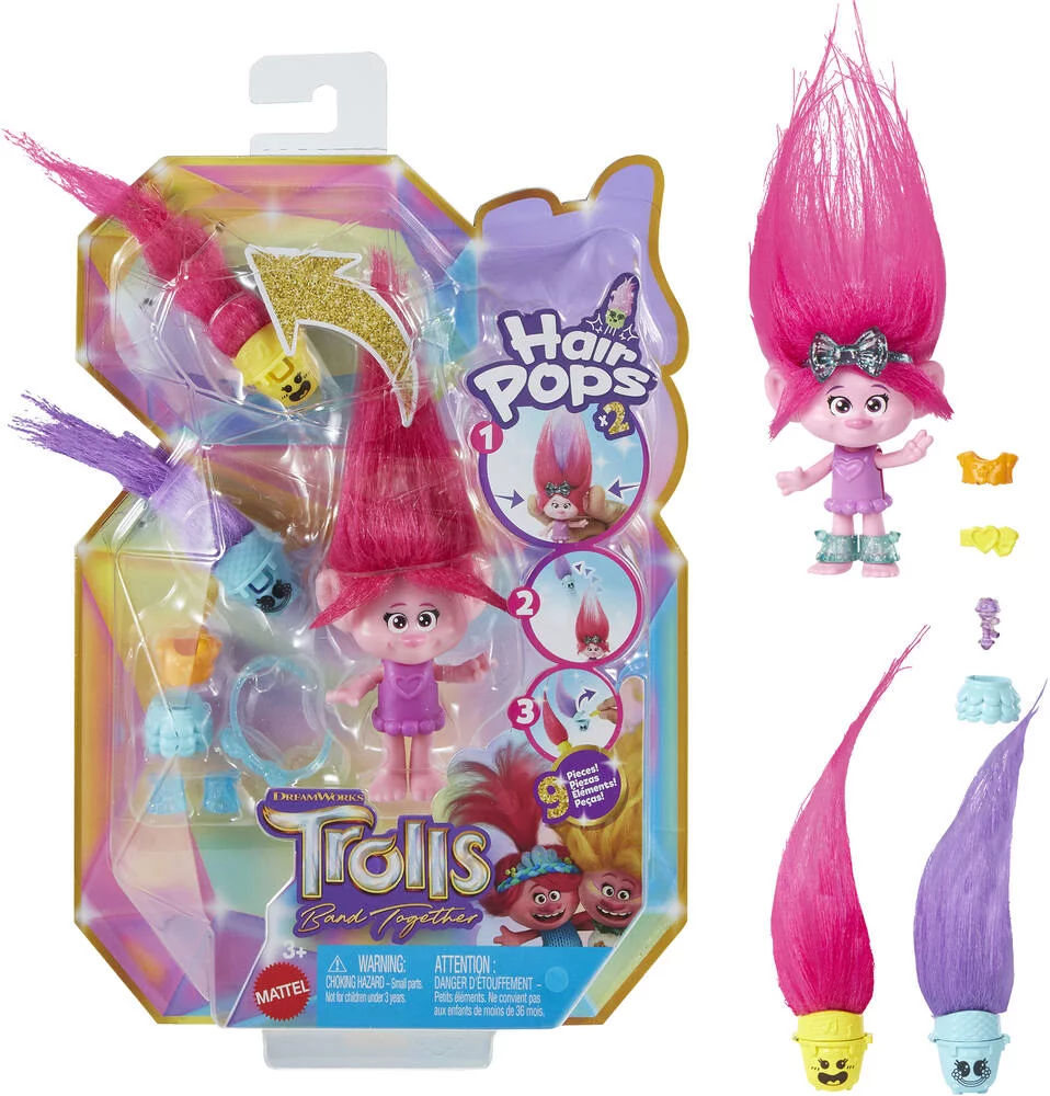 TROLLS 3 - FIGURINE POPPY - HAIR POPS