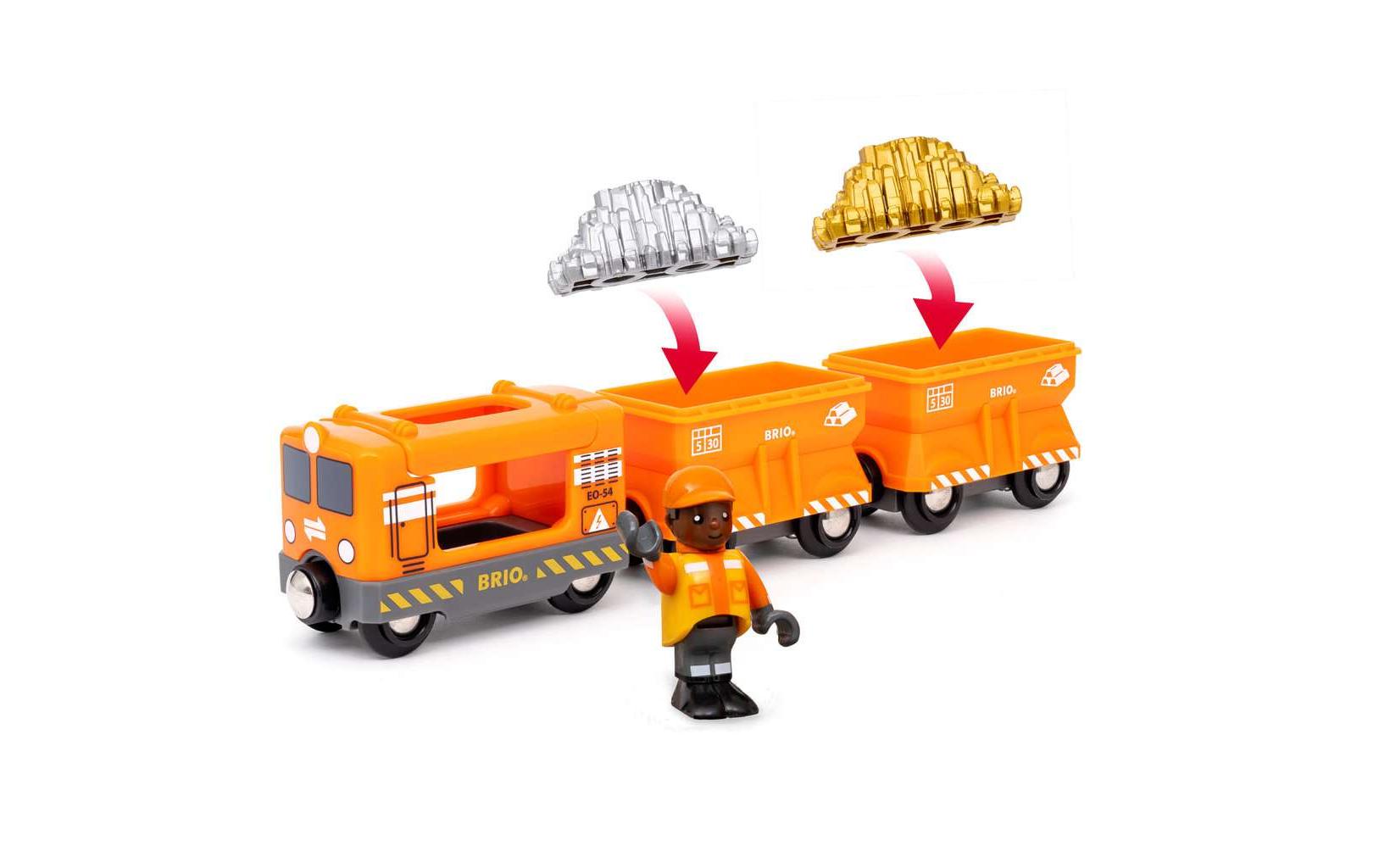 BRIO World Cargo TrainSpielzeugeisenbahn mit zwei Güterwaggons