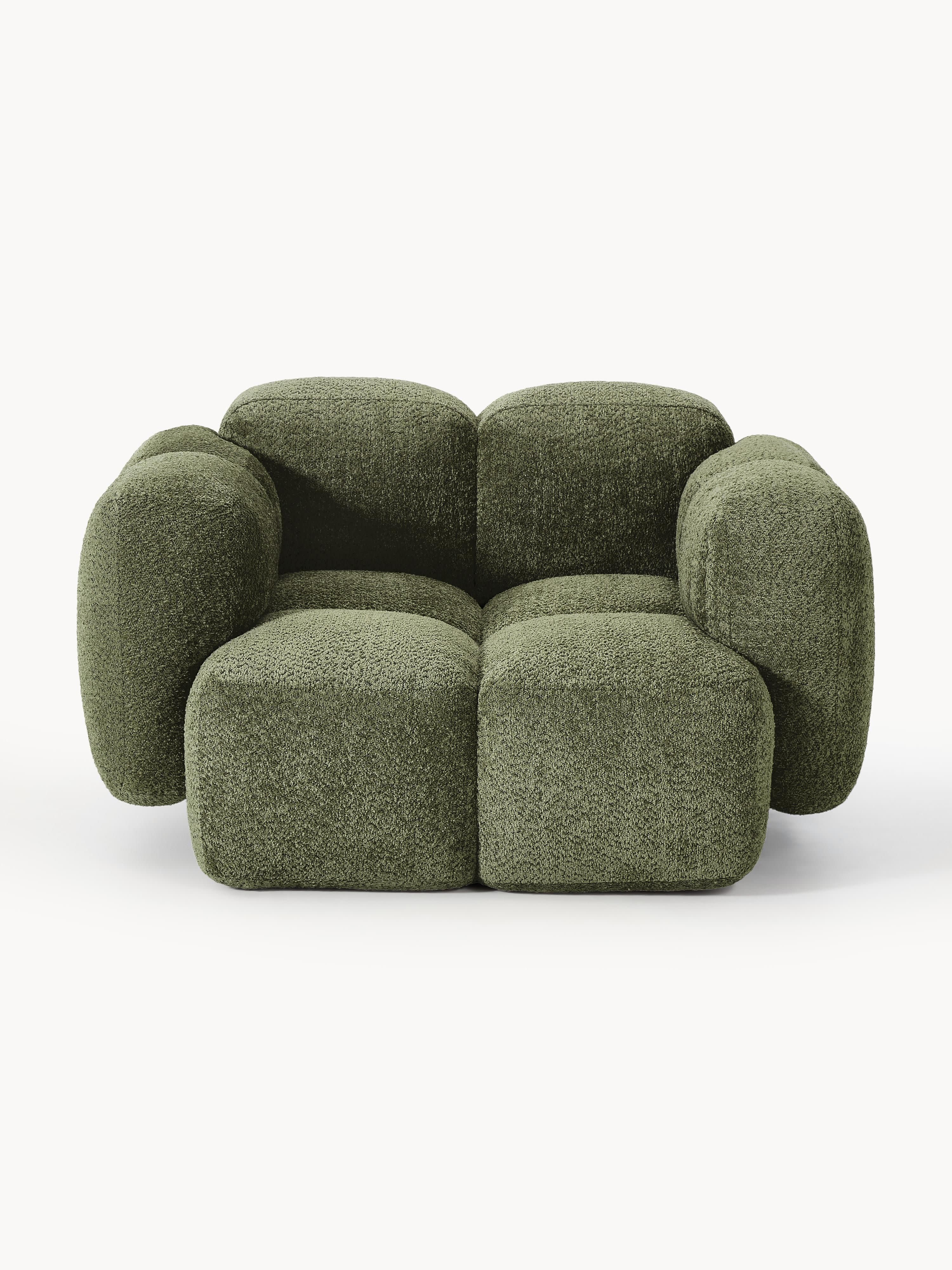 Loungefauteuil Tayla van teddy bouclé