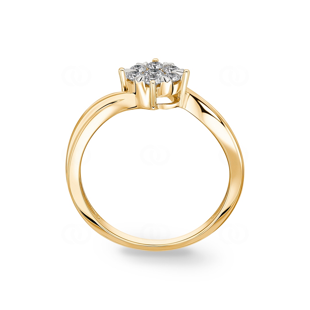 Verlobungsring 750/18 K Gelbgold mit Diamanten 0.33 ct H/si