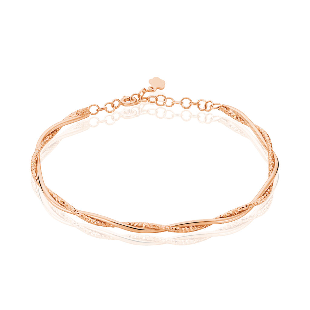 Bracelet Abie Torsade Argent Rose