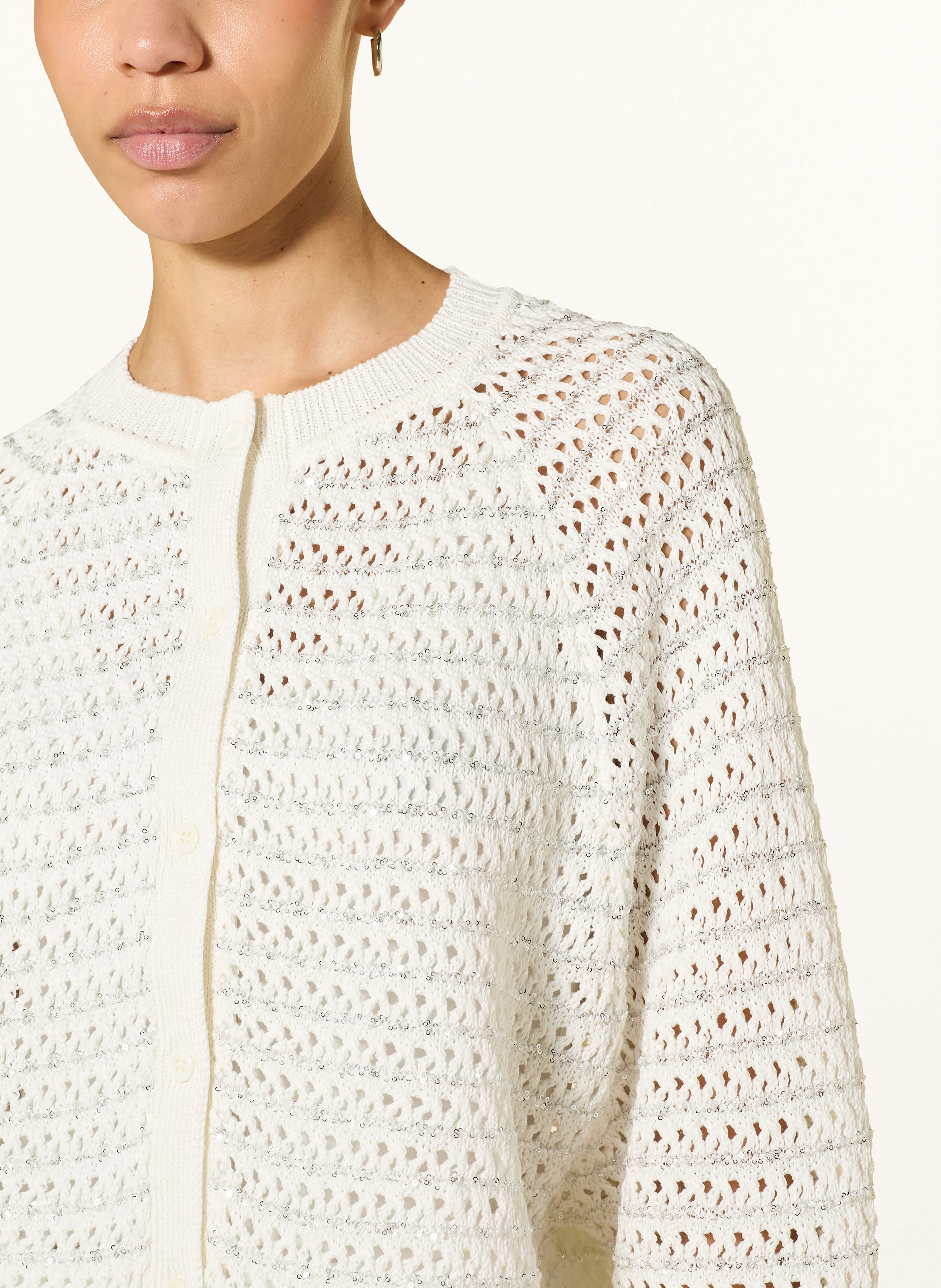 FABIANA FILIPPI Häkeljacke mit Glitzergarn