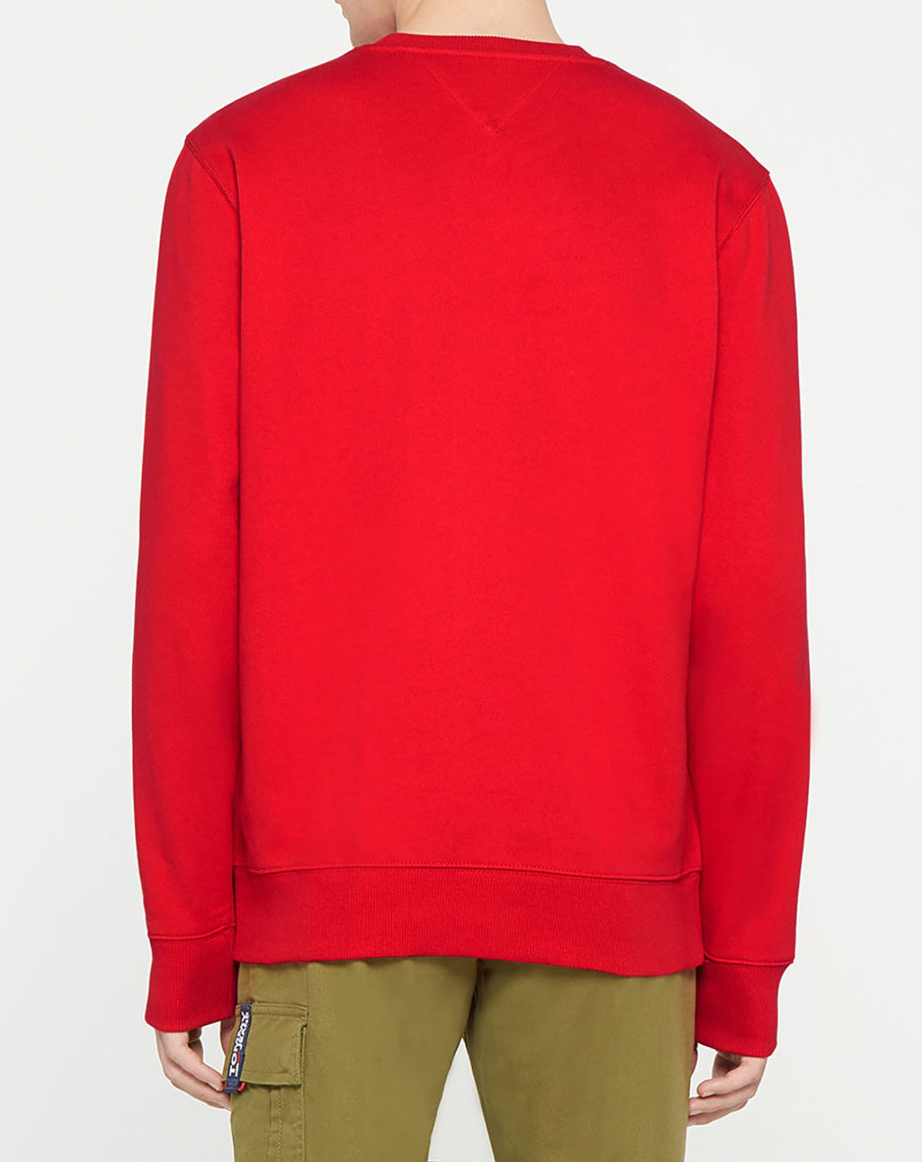 Tommy Jeans Sweat 100% Coton Bio timeless logo crew rouge